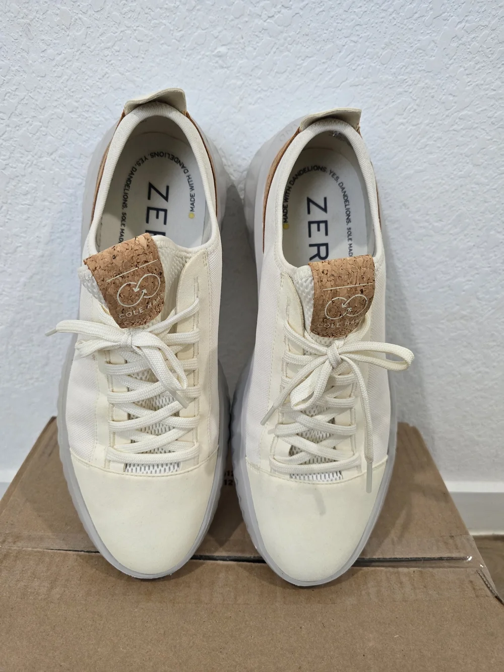 Men's Cole Haan Zergrand II Neutral Cream Casual Sneakers - Picture 4 of 10
